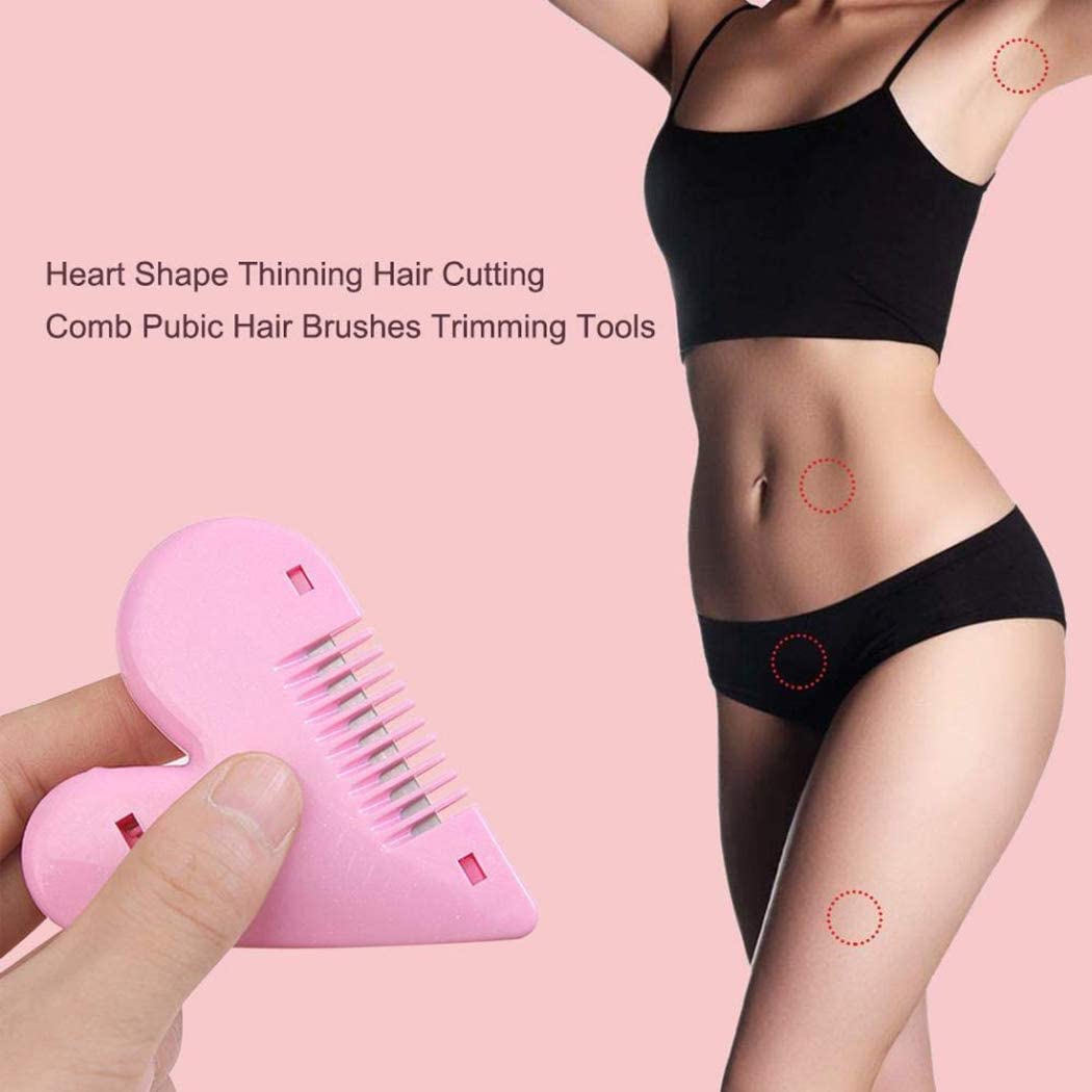 Pubic Hair Trimmer for Women,Portable Female Privates Secret Intimate Shaping Tool,Hair Razor Comb Cutter Cute Design for Kid,Women,Girls. (pink)