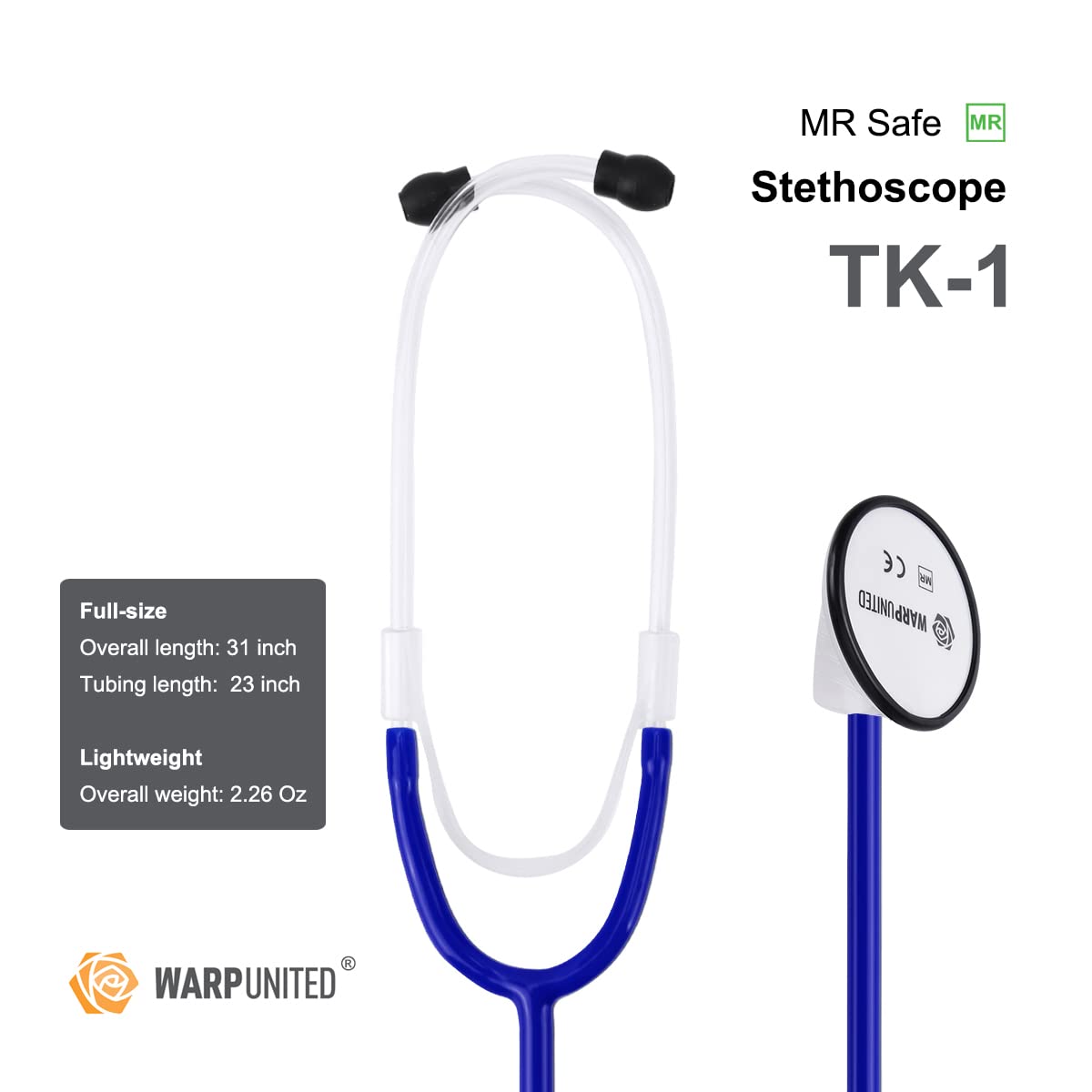 TK-1 MR Safe Dual-Frequency Stethoscope Professional Royal Blue