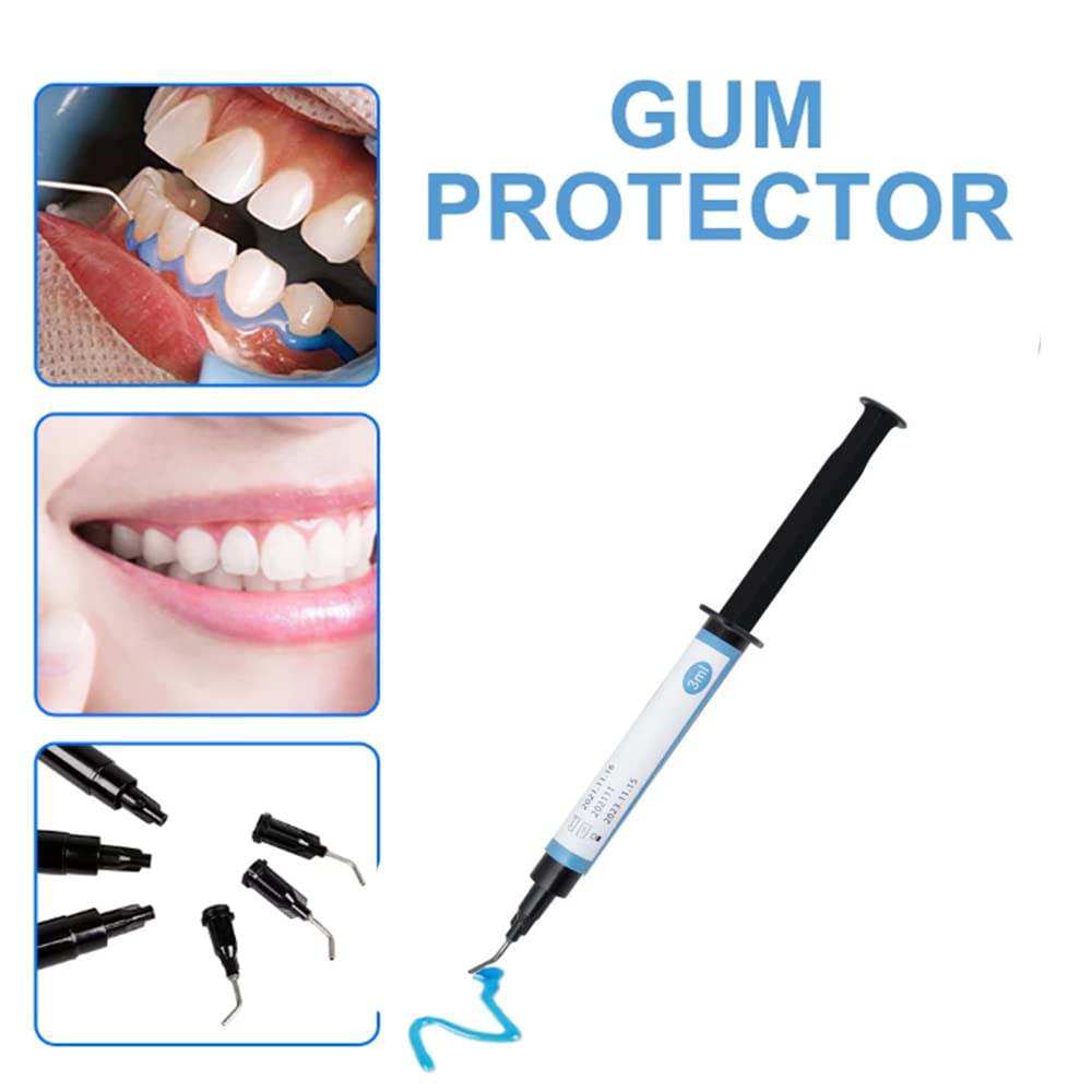 Colilove 10 Pcs 3ml Gingival Barrier Protection Gel Gum Dam Protector Gel Tip Teeth Whitening Kit with 10Pcs Cheek Lip Retractor Mouth Opener