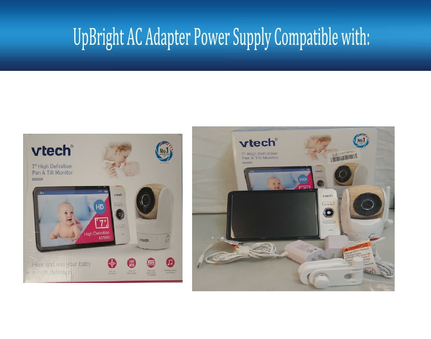 UpBright 5V AC/DC Adapter Compatible with VTech VM919HD VM919-2HD 7" Video Baby Monitor VM818HD VM818 HD RM5854HD RM5854-C 5" BU Camera PU Parent Unit VTPL VT05EUS05100 BD-0501000 Power Supply Charger