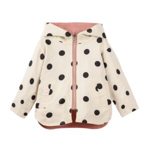 mud kingdom baby girls reversable jacket with hood cute dots outerwear pink 12-18 months