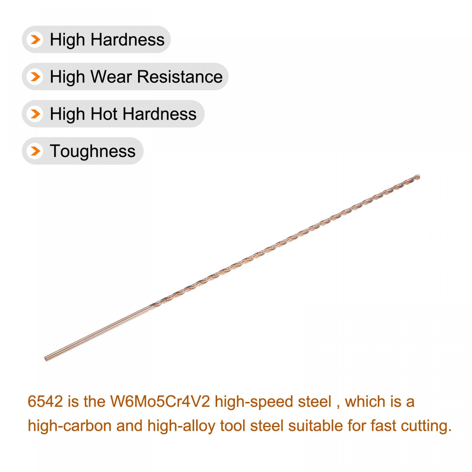 uxcell M35 High Speed Steel Straight Shank Twist Drill Bit,Gold Oxide 5mm Drill Diameter 400mm Length