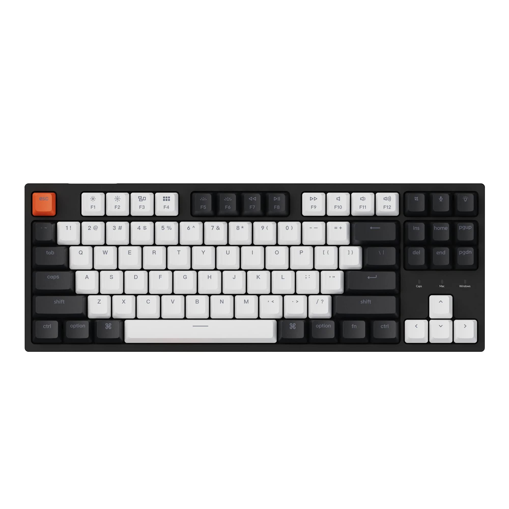 Keychron C1 87 Key TKL Wired Mechanical Keyboard for Mac Windows, 80% Layout Gateron Brown Switch White LED Backlit Double-Shot ABS Keycaps, USB-C Gaming Keyboard for Gamer/Typists/Office