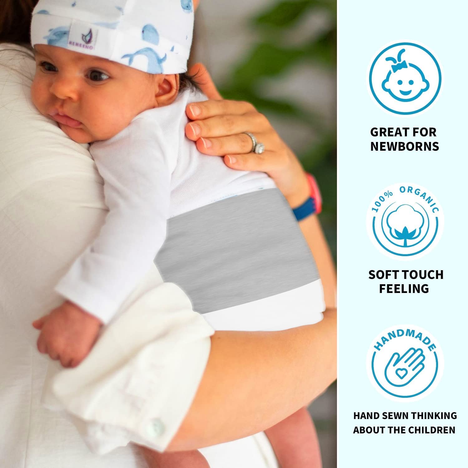 Baby Colic and Gas Relief, Heated Tummy Wrap for Newborns Belly Relief by Soothing Warmth, Baby Heating Pad Swaddling Belt Relief & Soothe Gas, Colic and Upset Stomach (Elephant)