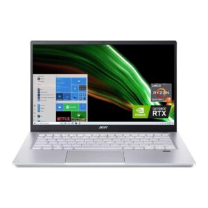 Acer Swift X Laptop, 14inch FHD IPS Display, AMD Ryzen 7 5800U, NVIDIA RTX 3050Ti, 16GB LPDDR4X RAM, 1TB SSD, Fingerprint Safari Gold 16GB | 1TB SSD