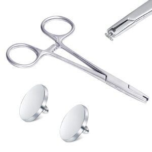 jiesibao piercing ball removal tool,5mm jaw stainless steel piercing holding tools ball unscrew and screw dermal anchor forceps for dermal tops pliers for nose septum labret earrings piercing