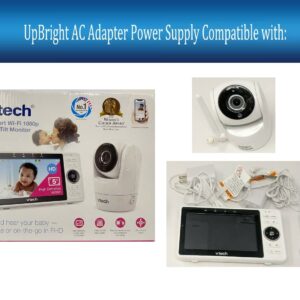 UpBright 5V AC/DC Adapter Compatible with VTech VM901 5" Smart Wi-Fi 1080p Pan Tilt Video Baby Monitor VM 901 BU Camera PU Parent LCD VTPL VT05EUS05100 5VDC 1A 5.0V 1.0A Power Supply Charger (Barrel)