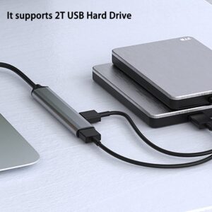 Zingther 5 in 1 USB C Data and Charging Hub, Type C Splitter to USB C, USB 3.0 OTG Adapter and 65W PD Charging, Compatible with MacBook Air, Surface Pro, Chromebook and External SSD