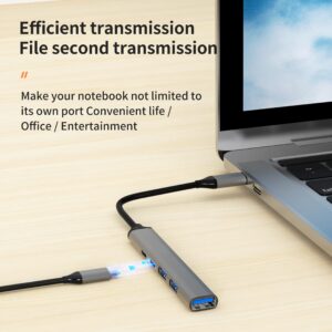 Zingther 5 in 1 USB C Data and Charging Hub, Type C Splitter to USB C, USB 3.0 OTG Adapter and 65W PD Charging, Compatible with MacBook Air, Surface Pro, Chromebook and External SSD