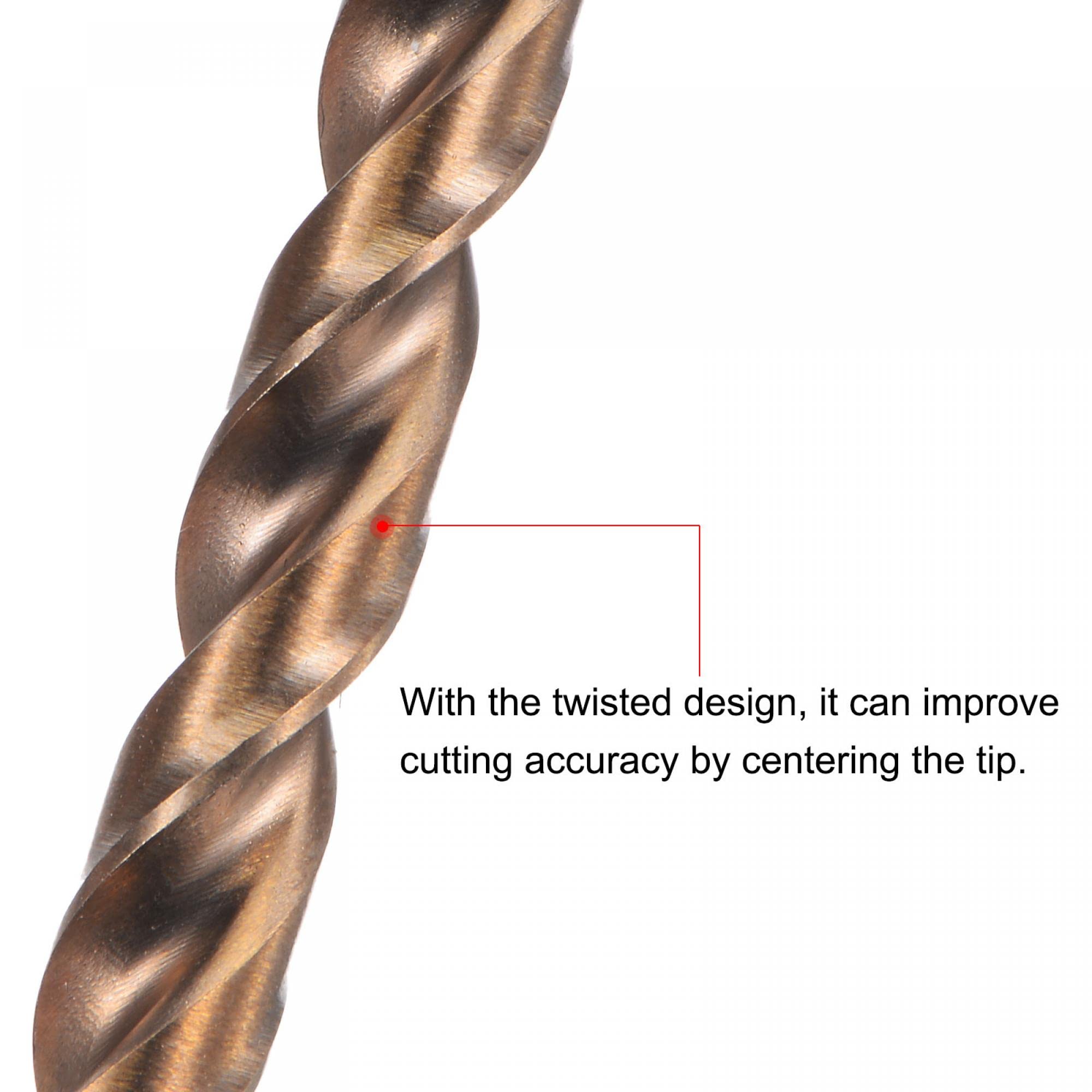 uxcell M35 High Speed Steel Straight Shank Twist Drill Bit,Gold Oxide 5mm Drill Diameter 400mm Length