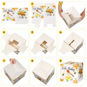 51 Pcs Bee Diaper Raffle Card Box Set Baby Shower Holder Box with 50 Pcs Bee Baby Shower Advice Card for Baby Shower Game Gender Reveal Party Decoration Mommy to Bee Dady to Bee Party Suppires