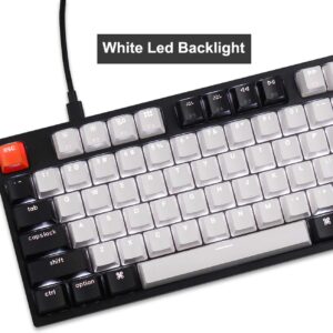 Keychron C1 87 Key TKL Wired Mechanical Keyboard for Mac Windows, 80% Layout Gateron Brown Switch White LED Backlit Double-Shot ABS Keycaps, USB-C Gaming Keyboard for Gamer/Typists/Office