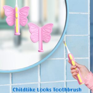 FOSOO Kids Electric Toothbrushes, Electric Toothbrush Kids Sonic Rechargeable 180 Days Battery Life,2 Modes with Memory,IPX7 Waterproof,2 Minutes Built-in Smart Timer for Ages 3+,4 Brush Heads (Pink)