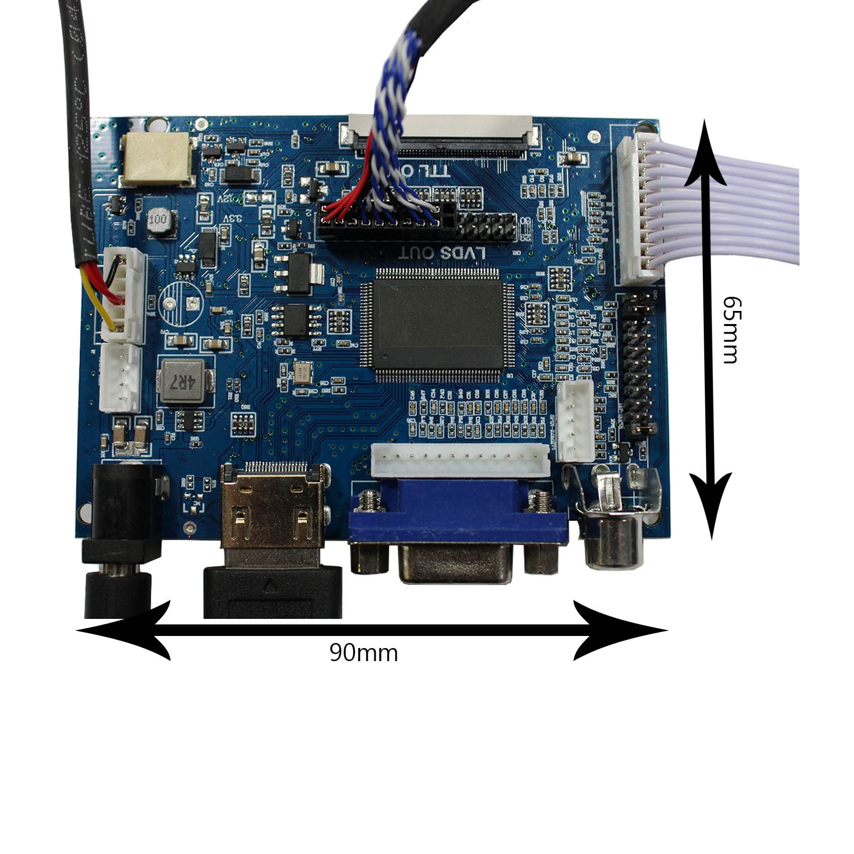 FanyiTek 10.4 inch 1024x768 4:3 600nit IPS LCD Screen and HD-MI VGA LVDs Controller Board,for Video Games,with Location Holes