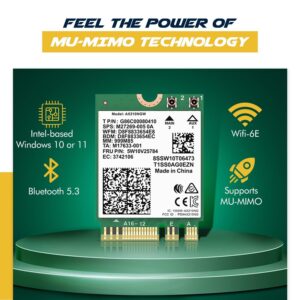 HighZer0 Electronics AX210 WiFi 6E Card | Tri-Band 2.4/5/6 GHz Wi-Fi | Up to 2.4 Gbps | M.2 WiFi Card for PC | No vPro | Supports Bluetooth 5.3 & Intel, AMD, Windows 10/11, Linux | AX210NGW (AX210)