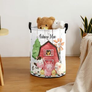 Cute Farm Animals Storage Bin, Waterproof Oxford Fabric Clothes Basket Organizer for Laundry Hamper,Toy Bins,Gift Baskets, Bedroom, Clothes,Baby Nursery