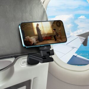 wixgear universal magnetic airplane in flight tablet phone mount, phone holder for desk with multi-directional dual 360 degree rotation, pocket size travel essential accessory for flying