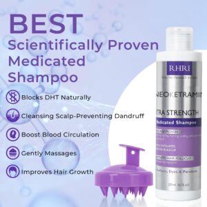 Anti Fungal Shampoo for Men & Women | Anti Dandruff, Medicated, Folliculitis Shampoo for Dry Scalp, Psoriasis, Ringworm | for Itchy, Flaky & Irritated Scalp | No Paraben & Sulphate | w/Dandruff Brush