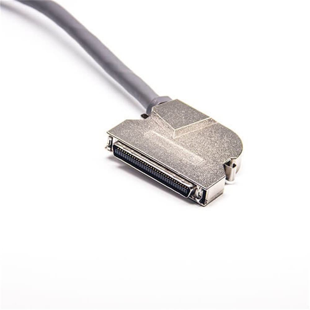 Elecbee SCSI Cable HPCN 68-Pin Male to HPCN 68Pin Male Zinc Alloy Right Angle Field Assembly Cable 2M