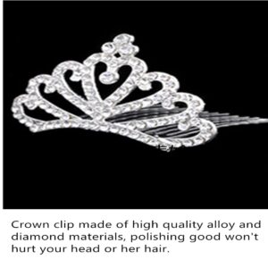 Princess Tiara Comb, 2PCS Mini Crown Rhinestone Hair Comb, Flower Girls Crystal Rhinestone Crown Hair Comb Hair Accessories(silver)