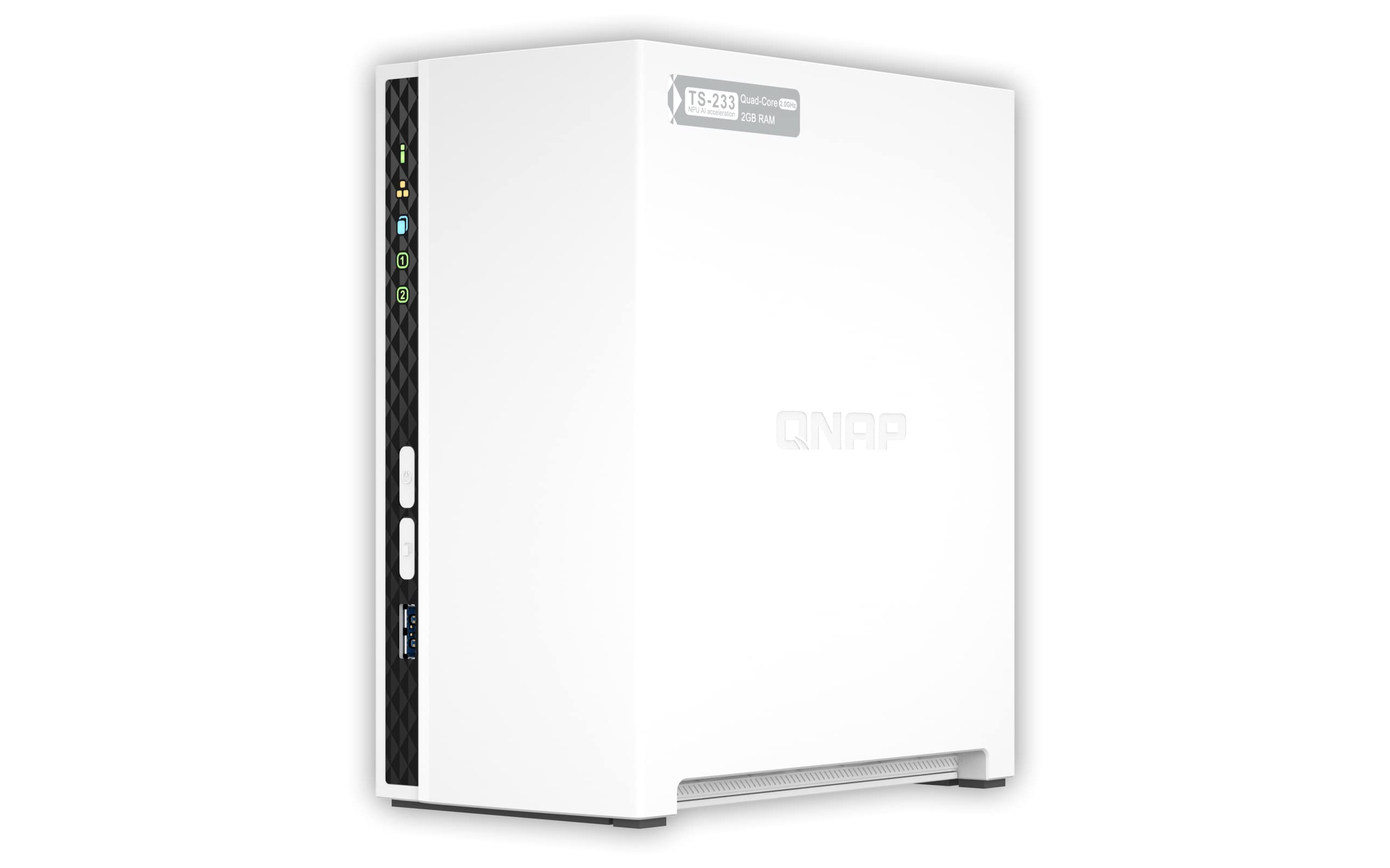 QNAP 2 Bay Home NAS with 4TB Storage Capacity, Preconfigured RAID 1 Seagate IronWolf Drives Bundle, with 1GbE Ports (TS-233-24S-US)