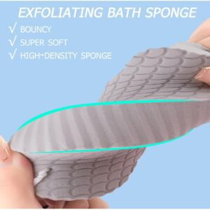 3 PCS Magic Exfoliating Bath Sponge,3D Super Soft Exfoliating Bath Sponge,Exfoliating Sponge Remover Dead Skin for Adults Children and Women,Reusable(Blue+Pink+Gray)