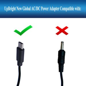 UpBright USB-C AC/DC Adapter Compatible with DACORM Y8 Pro Max Y8Pro Percussion Deep Tissue Muscle Massage Massager Gun ZT-24V-3300mAh Lithium ion Power Supply Cord Cable PS Wall Home Battery Charger