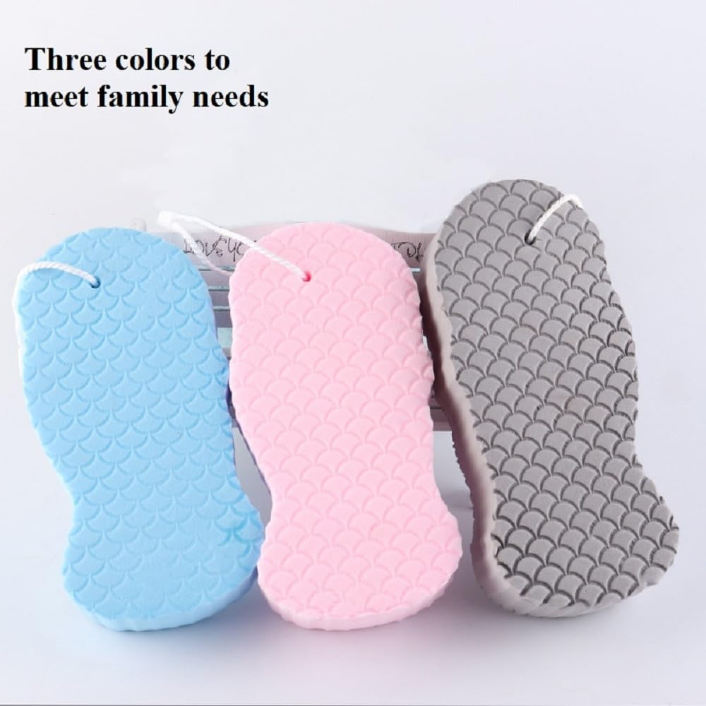 3 PCS Magic Exfoliating Bath Sponge,3D Super Soft Exfoliating Bath Sponge,Exfoliating Sponge Remover Dead Skin for Adults Children and Women,Reusable(Blue+Pink+Gray)