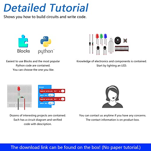 Freenove Super Starter Kit for BBC Micro:bit (V2 Included), 266-Page Detailed Tutorial, 192 Items, 38 Projects, Blocks and Python Code