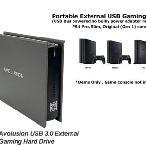 Avolusion Mini Pro-5X 1TB USB 3.0 Portable External Gaming Hard Drive - Grey (for PS4, Pre-Formatted) (Renewed)