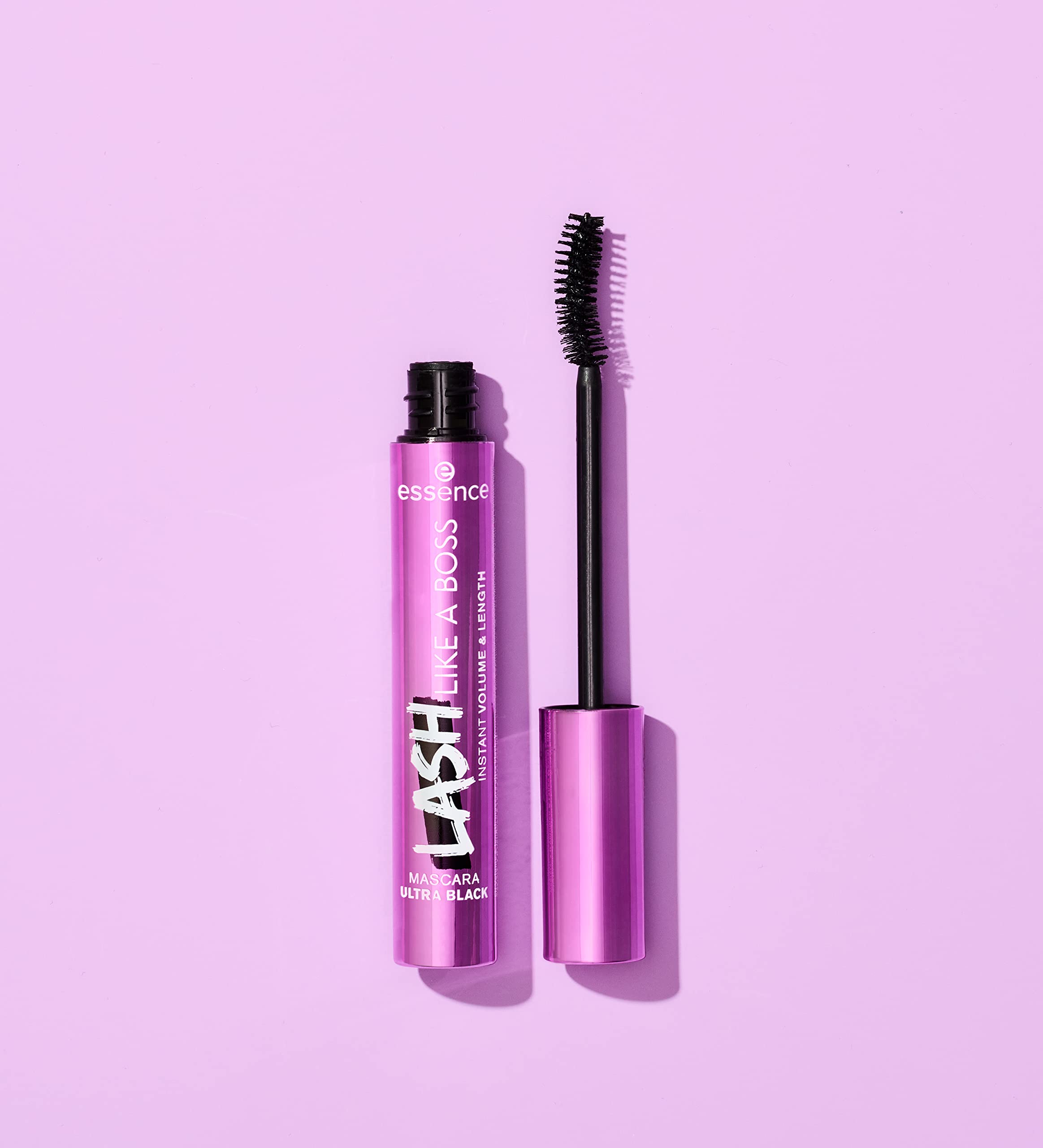 essence | Lash Like A Boss Instant Volume & Length Mascara | Ultra Black Color & Curved Fiber Brush | Vegan & Cruelty Free | Free From Parabens & Microplastic Particles