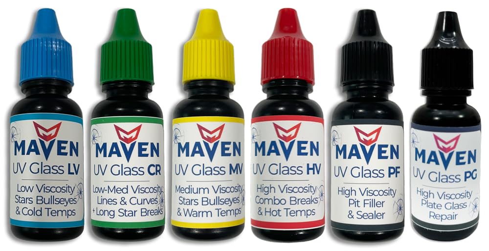 Maven UV Glass CR - Medium-Low Viscosity 40cps UV Curable Resin for Windshield repars - 1 Liter Bottle, UOM is 1ml 30ml (01 oz)