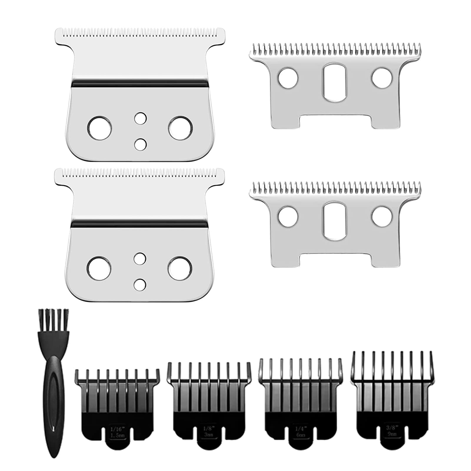 Replacement Blades Compatible with Andis T Outliners, Compatible with Andis GTX/GTO, Replacement Blade (sliver steel T blade + sliver steel blade),2 PACK