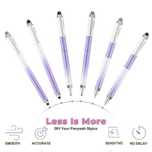 Penyeah Stylus Pen for iPad/iPhone/Android (4 in 1),Universal Touch Screen Disc Tip/Mesh & Rubber Tip Stylist Pen for All Capacitive Phones/Tablets/Laptops-Dream Purple