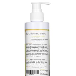 Curl Defining Cream - Curling Perfection for Wavy Hair, Anti-Frizz Hair Smoothing Cream to Define All Natural Curl Types and Textures with 9 Row Brush