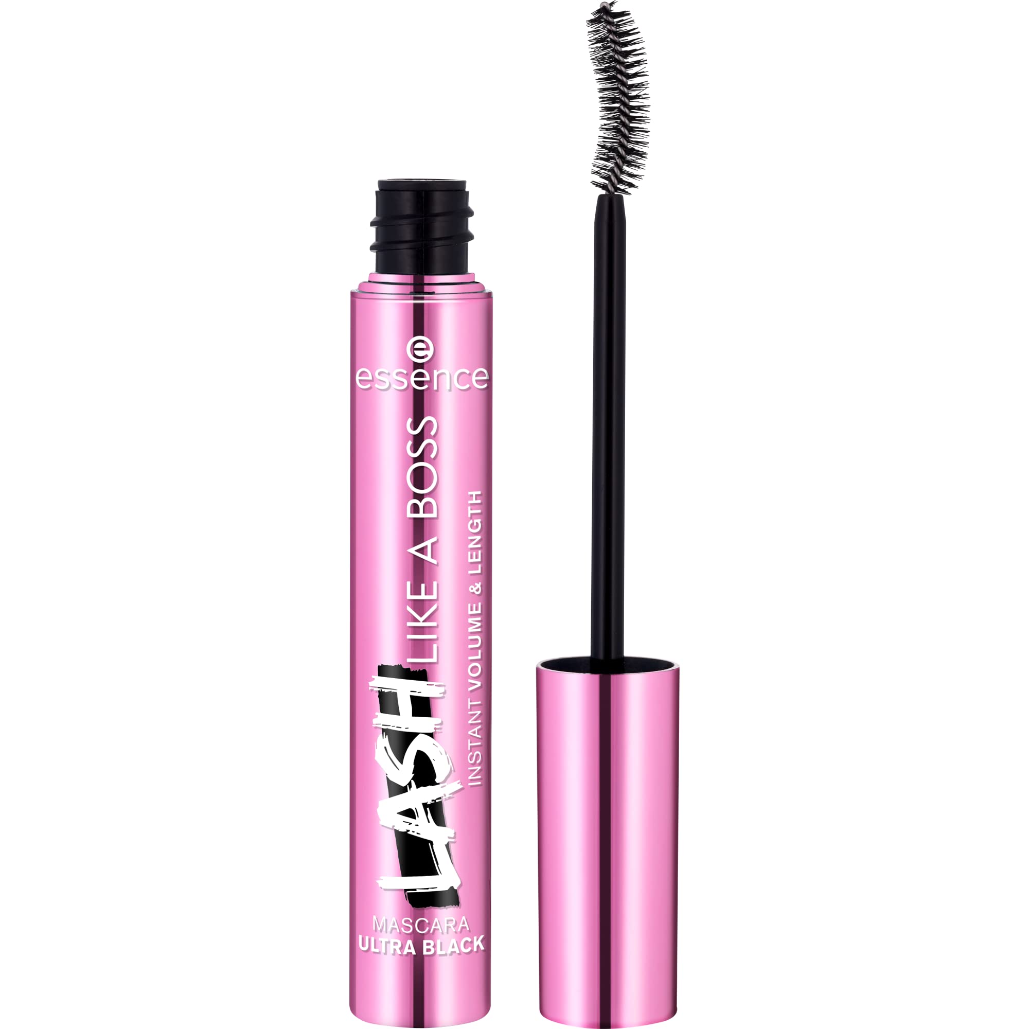 essence | Lash Like A Boss Instant Volume & Length Mascara | Ultra Black Color & Curved Fiber Brush | Vegan & Cruelty Free | Free From Parabens & Microplastic Particles