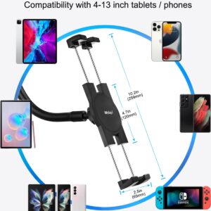 woleyi Tablet Holder for Car Dashboard Windshield [Gooseneck Long Arm] Suction Cup iPad Holder for Car, Car Tablet Mount Compatible with iPad Pro Air Mini, Galaxy Tabs, Cell Phones, 4.7-13" Devices