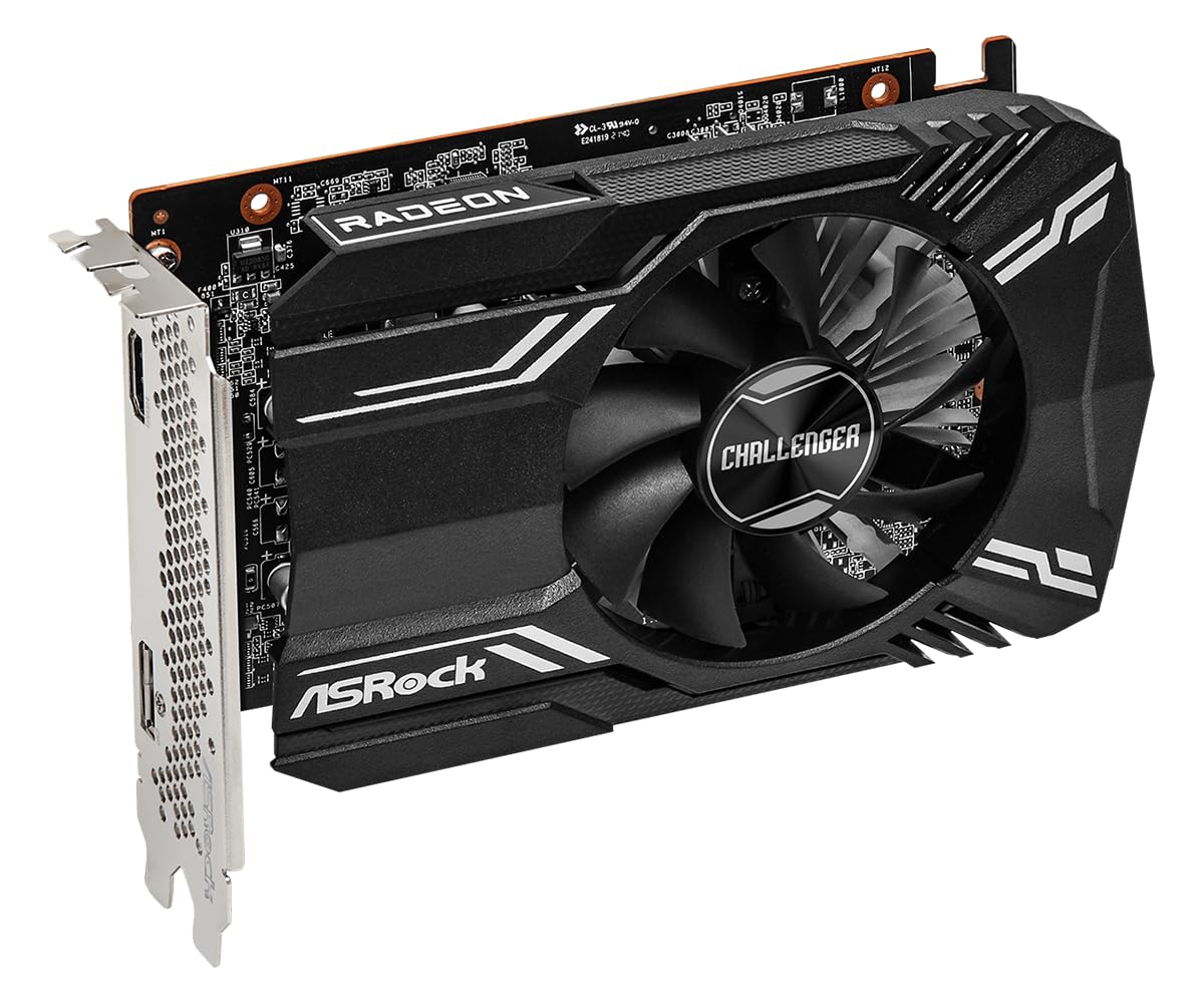 ASRock AMD Radeon RX 6400 Challenger ITX 4GB GDDR6 0dB Silent Cooling 16 Gbps Graphics Card 8K 64bit 7680 x 4320 HDMI DisplayPort PCI Express 4.0