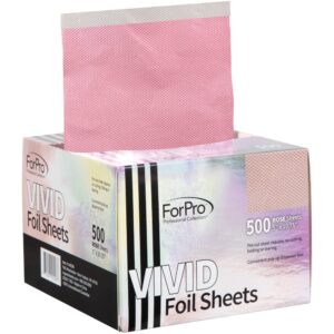 forpro professional collection vivid rose embossed foil sheets, aluminum, pop-up foil dispenser, hair foils for color application & highlighting services, food safe, 5” w x 10.75” l, 500-count