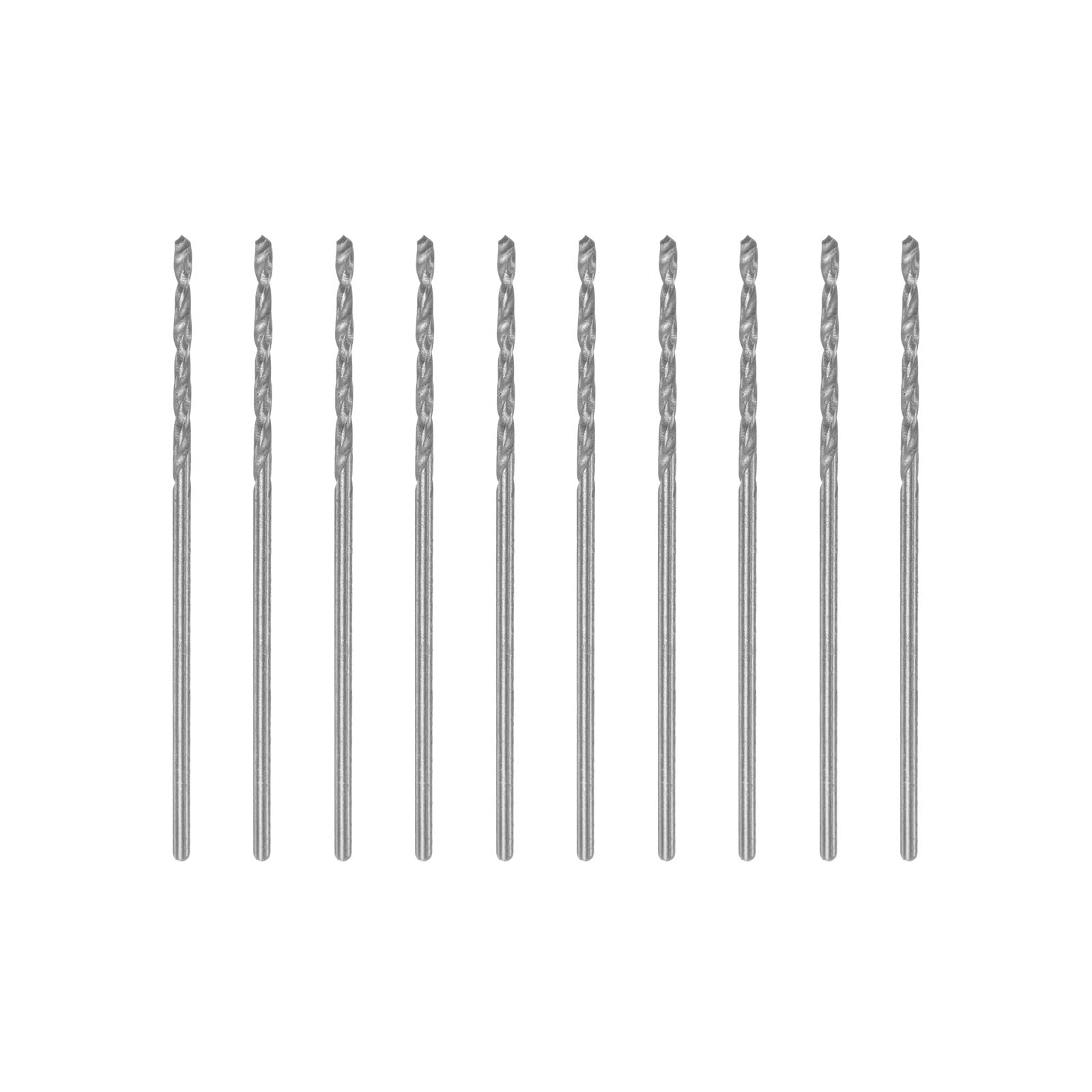 uxcell 10 Pcs 0.95mm HSS(High Speed Steel) W6542 Micro Drill Bits, Fully Ground Jobber 32mm Length Drill Bit for Mild Steel Copper Aluminum