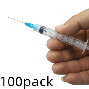 15 Pack 3ml 23Ga Plastic Syringe with Measurement for Scientific Labs and Industrial Dispensing, Disposable Individually Wrapped (15, 3ml-23Ga)