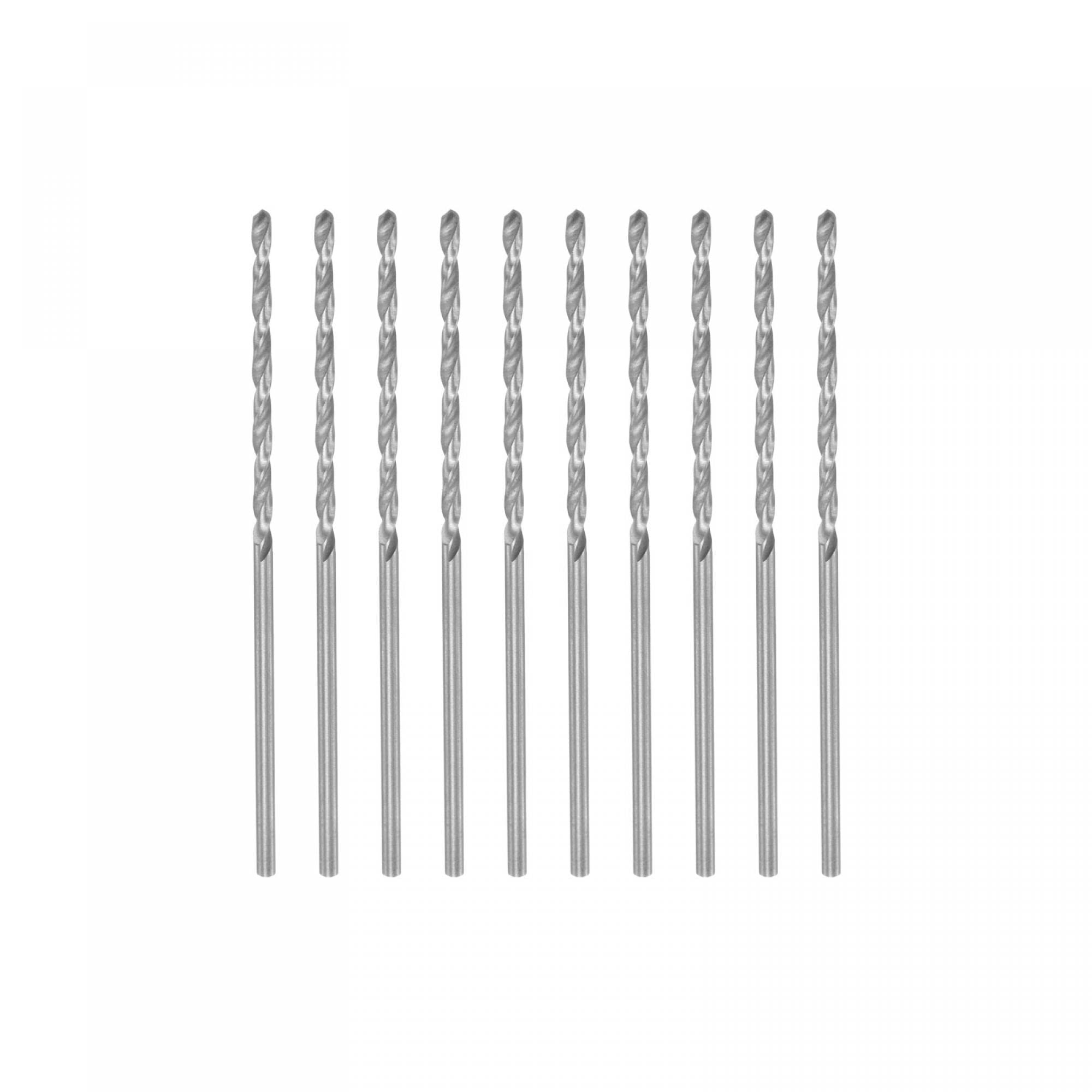 uxcell 10 Pcs 1.4mm HSS(High Speed Steel) W6542 Micro Drill Bits, Fully Ground Jobber 48mm Length Drill Bit for Mild Steel Copper Aluminum