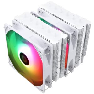 thermalright peerless assassin 120 se argb white cpu air cooler, 6 heat pipes cpu cooler, dual 120mm tl-c12cw-s pwm fan, aluminium heatsink cover, aghp technology, for amd am4/am5 intel 1700/115x/1200