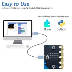 Freenove BBC Micro:bit V2 Development Board, Blocks and MicroPython Code, Detailed Tutorial, Example Projects, microbit