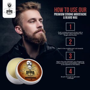 The Beard and The Wonderful Organic Beard-and-Moustache-Wax for Men, 30ml - Stronghold with Cedarwood Scent, Ideal for Beard Styling and Facial Hair Growth