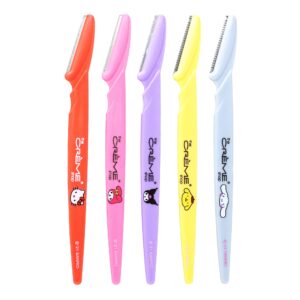 the crème shop | hello kitty friends over fuzz! perfect arch shaping dermaplane razors (set of 5)