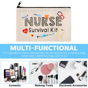 26 Pieces Nurse Survival Kit Cosmetic Bag Funny Gift for Nurse Practitioner Makeup Toiletry Nurse Bag Nurses Week Gifts Travel Zipper Nurse Pouch for Nurses School Birthday Teens Girls Accessories,