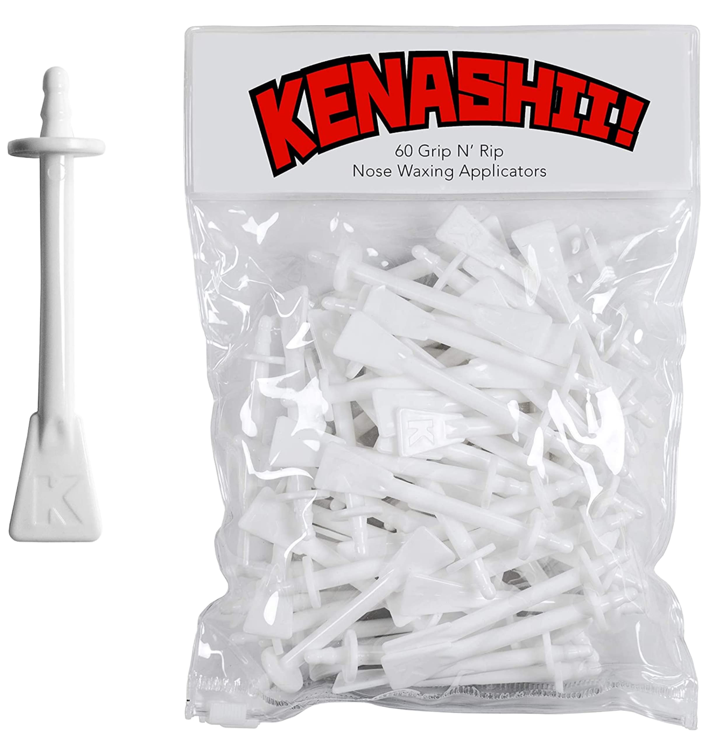 Kenashii Nose Waxing Kit and 60 Grip n' Rip Nasal Wax Applicators Bundle, 100g of Wax, 12 Mustache Protectors, Balm Wipes and Radical Carry Bag, Total of 84 Applicators