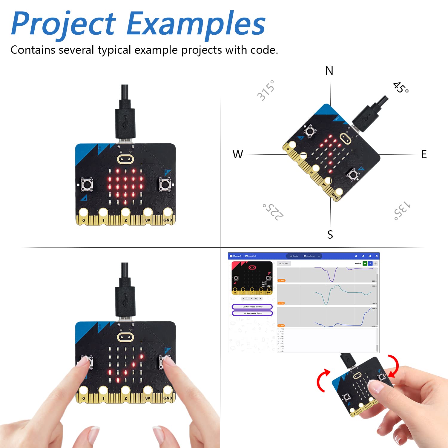 Freenove BBC Micro:bit V2 Development Board, Blocks and MicroPython Code, Detailed Tutorial, Example Projects, microbit