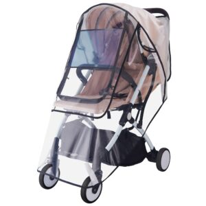 bemece stroller rain cover, universal stroller accessory, baby travel weather shield for summer, windproof waterproof, protect from dust snow - double protection